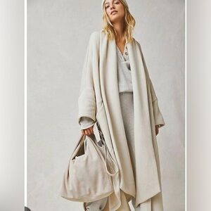 Free People In Flight Cream Bone Poncho Trench